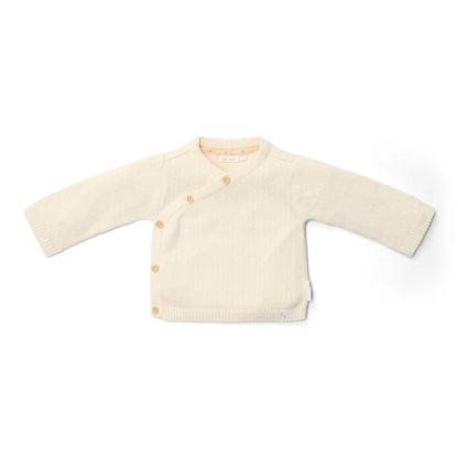 Knitted cardigan wrap - Off White and Soft Beige