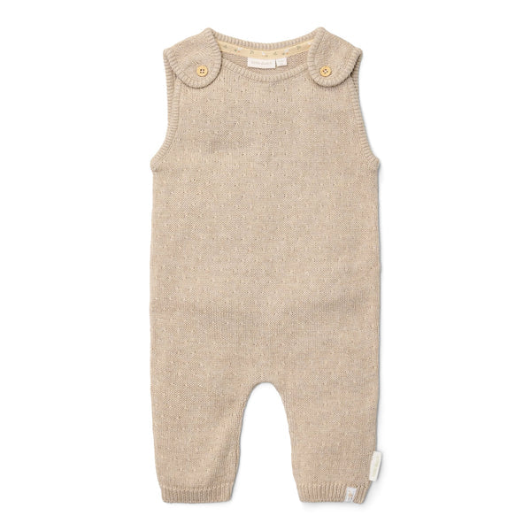 Knitted one-piece dungarees - Soft Beige Melee