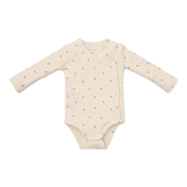 Long-sleeve bodysuit overlap - Green Leaves