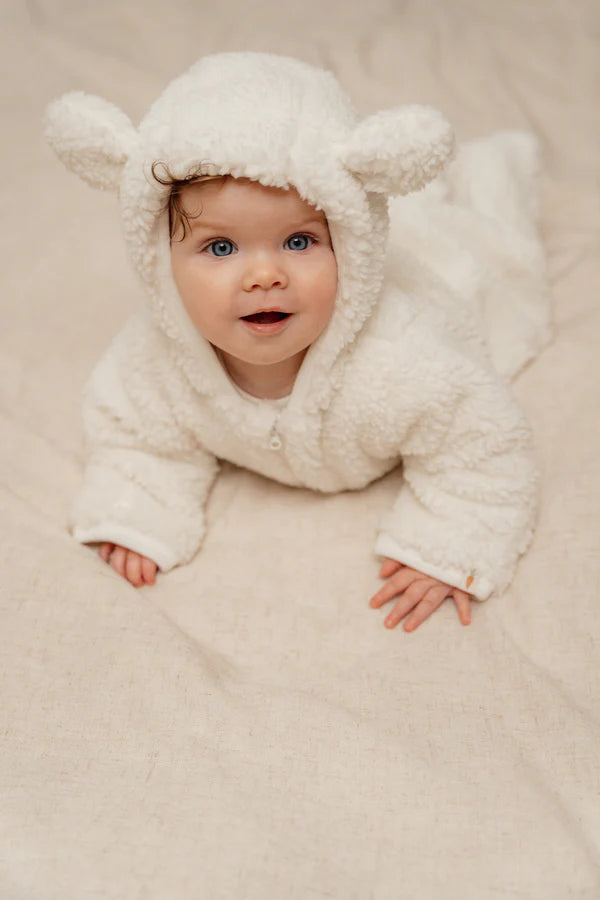 Teddy One Piece Suit Baby Bunny - Pram Suit (Sand and Off White)